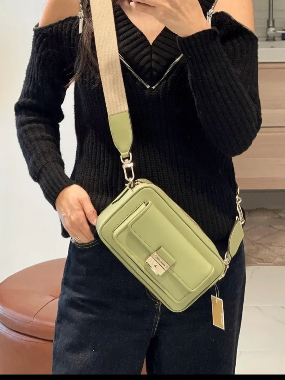 NWT Michael Kors BRADSHAW Crossbody Handbag LIGHT SAGE